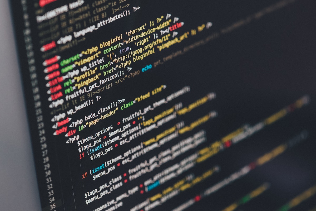 Code on a monitor